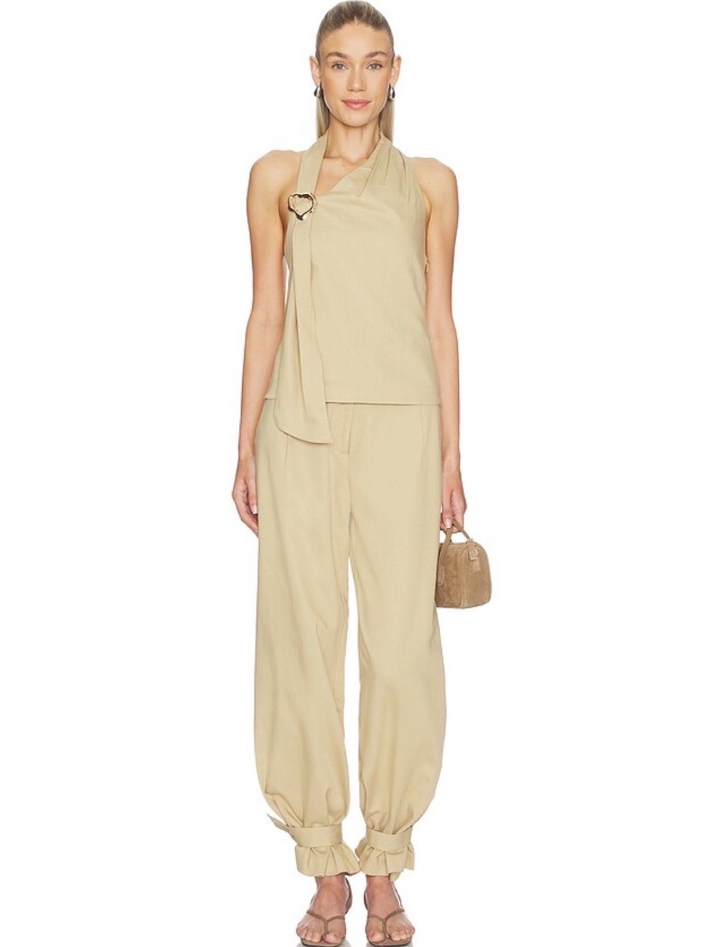 Line & Dot Lelio Top and Pants in Tan